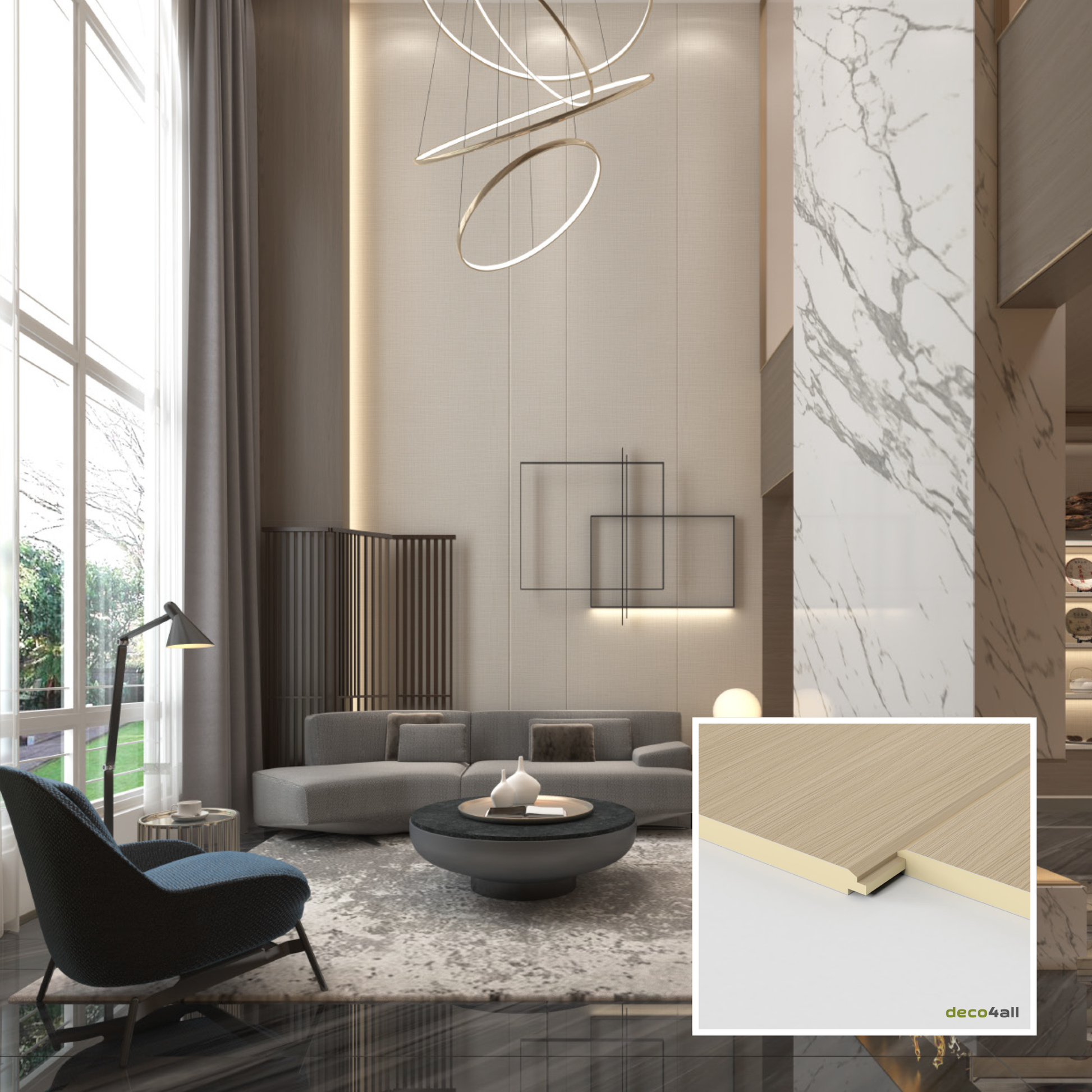 Faasitud ühendusega seinapaneel - deco4all